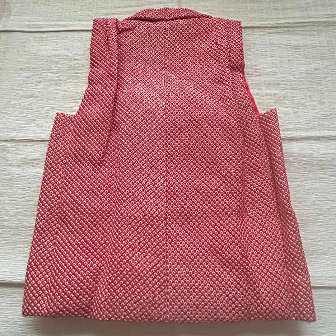 七五三 3歳 フルセット 総絞り 被布 着物 正絹 三歳 草履 巾着 753