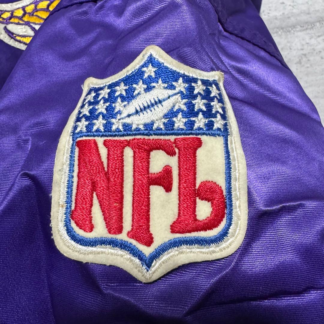90s USA製 STARTER ナイロンスタジャン パープル VIKINGS