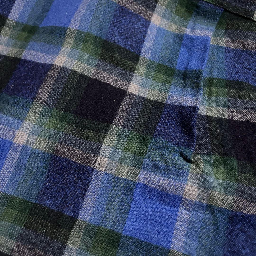 神配色70s ペンドルトン ボードシャツ オンブレ チェック USA製 ブルーL
