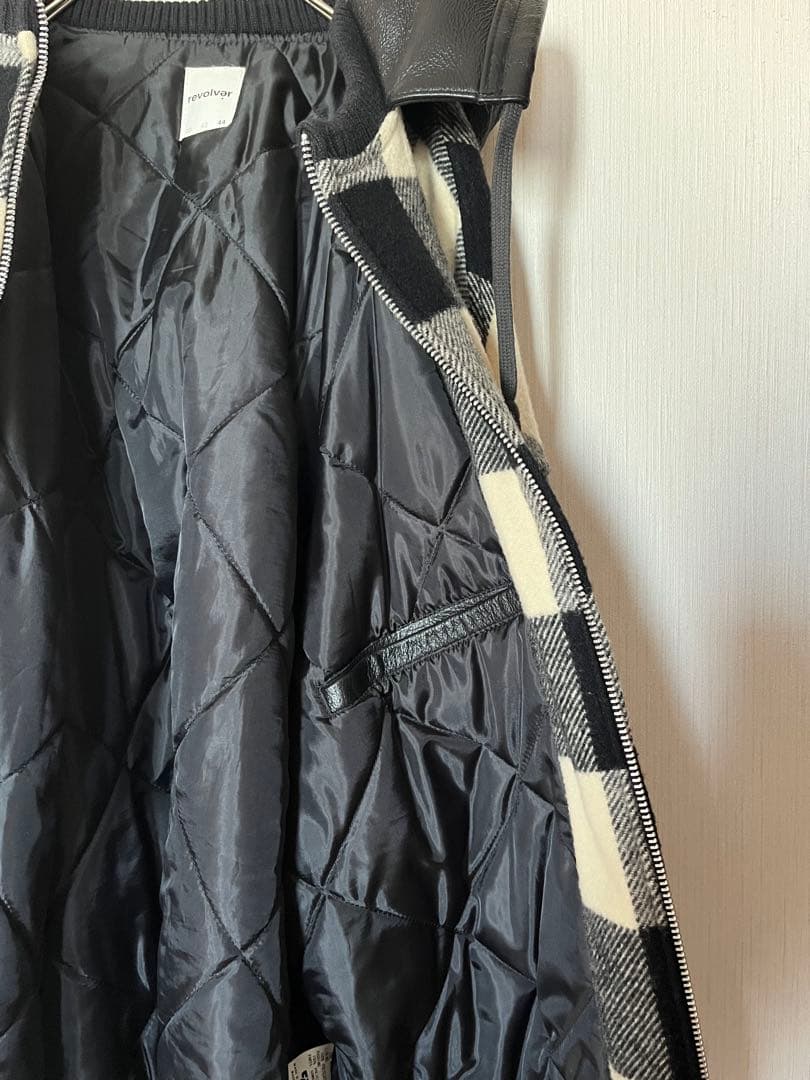 希少 美品 REVOLVER ウール レザー オーバーサイズ ジャケット XL
