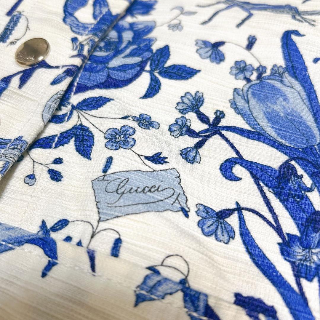 美品 GUCCI グッチ ボタニカル スカート 花柄 フラワー 文字ロゴ