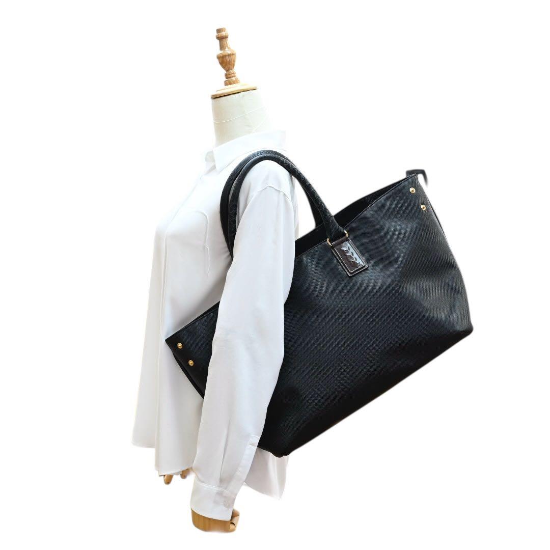 【美品】ボッテガヴェネタ　トートバッグ　マルコ　ブラック　イントレチャート　黒