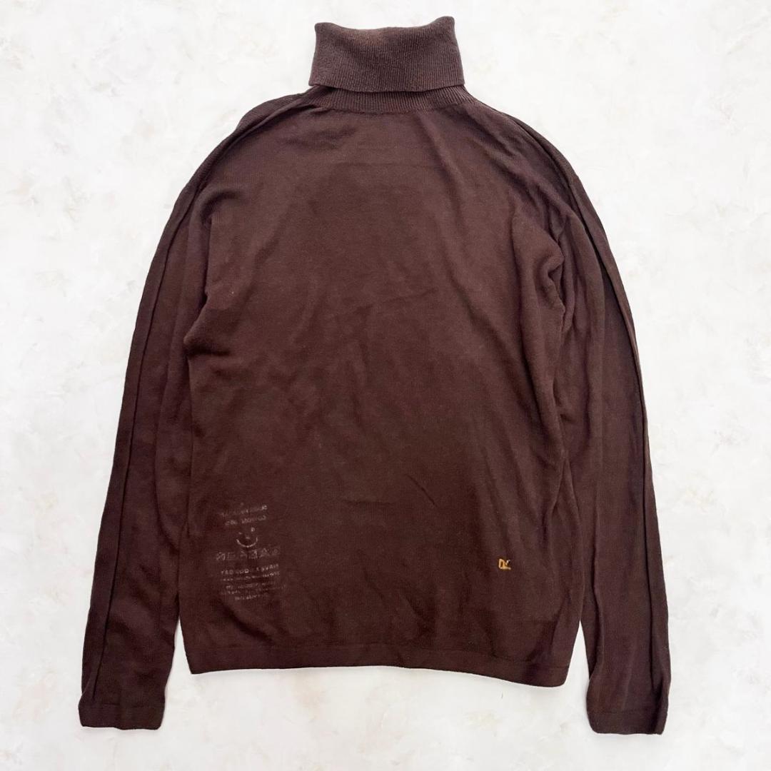 45R　コットン ハイネックニット 超ガーゼ セーター　タートルニット　薄手