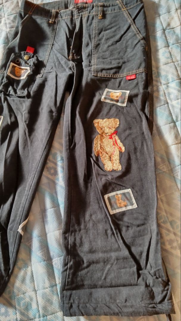ピンクハウス クマさん 刺繍&ワッペン デニム パンツ レア pinkhouse