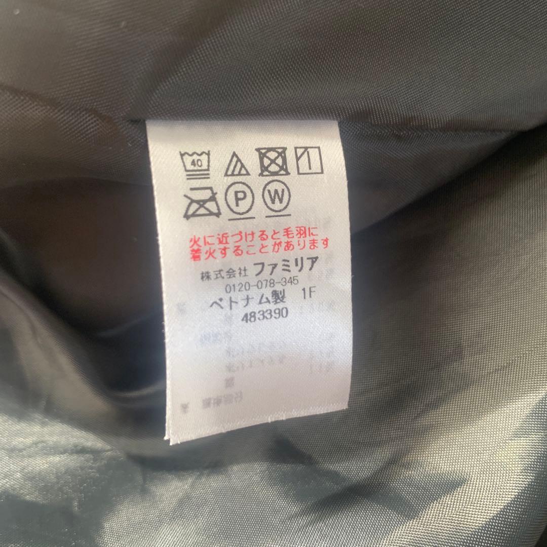 【familiar】 ブラウンベルベット＆チェック柄ワンピース 160cm 美品