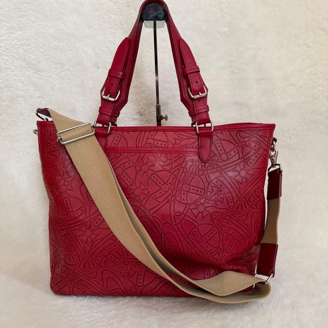 ヴィヴィアンウエストウッド アーサー　2wayトートバッグ ORB オーブ　赤