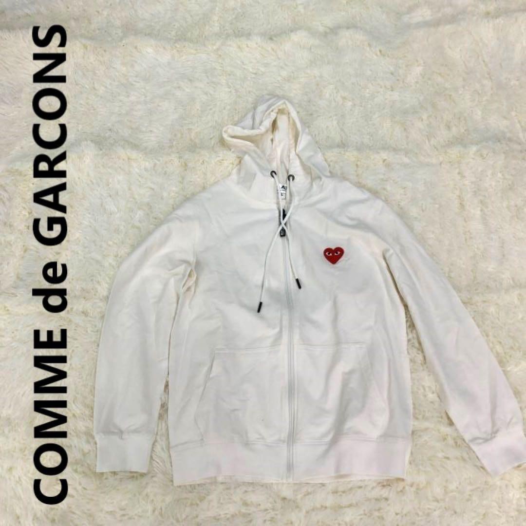 美品　プレイコムデギャルソンパーカーレディースLサイズ　ホワイト