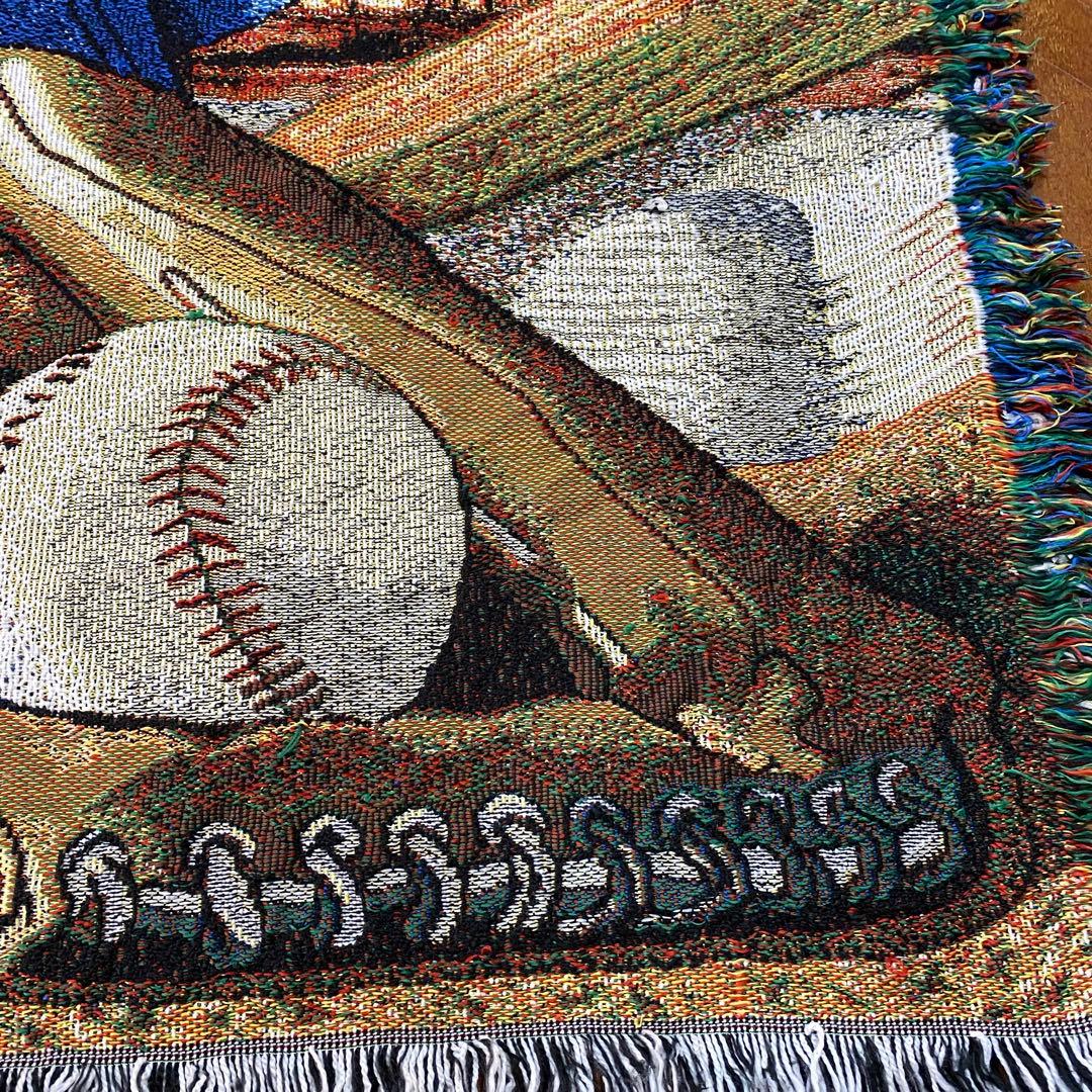 【激レア】MLBメッツMets ビンテージラグマット　USA製　野球アート