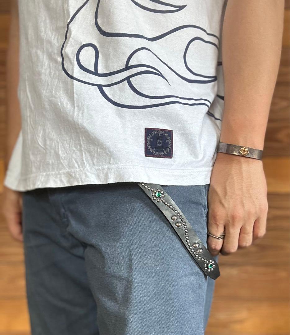 スタッズナローベルト22mm幅　ダブルリーフhtcナロー好き