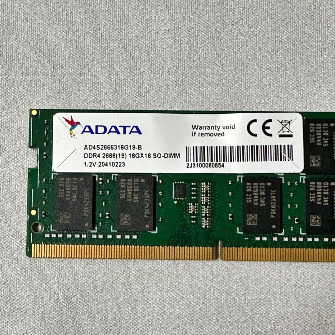 ADATA DDR4 2666 32GB(16GBx2) SODIMM メモリー