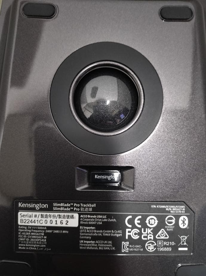 ケンジントン ワイヤレストラックボールマウス slimblade Pro