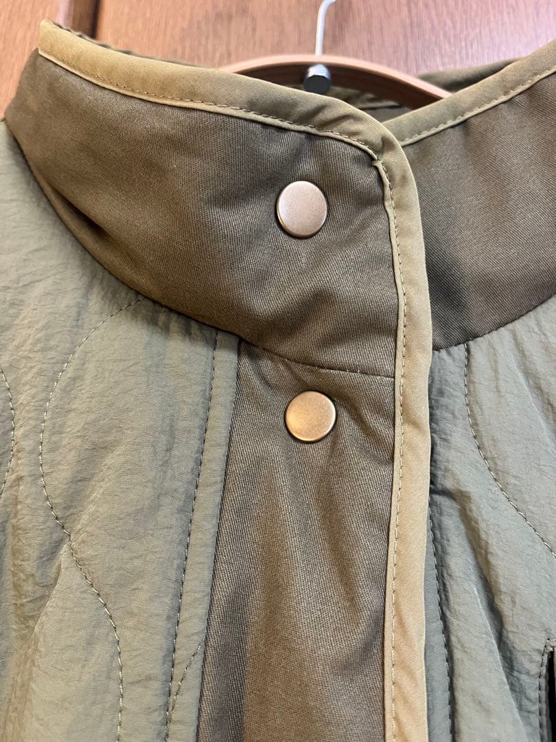 CFT.パッチワーク中綿ミリタリーコート/カーキ