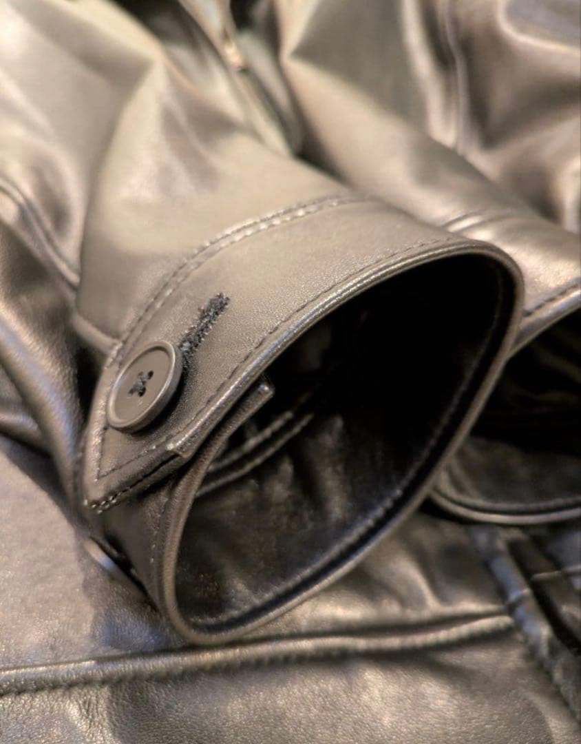 美品】BEAMS　ビームス レザー ジップブルゾン