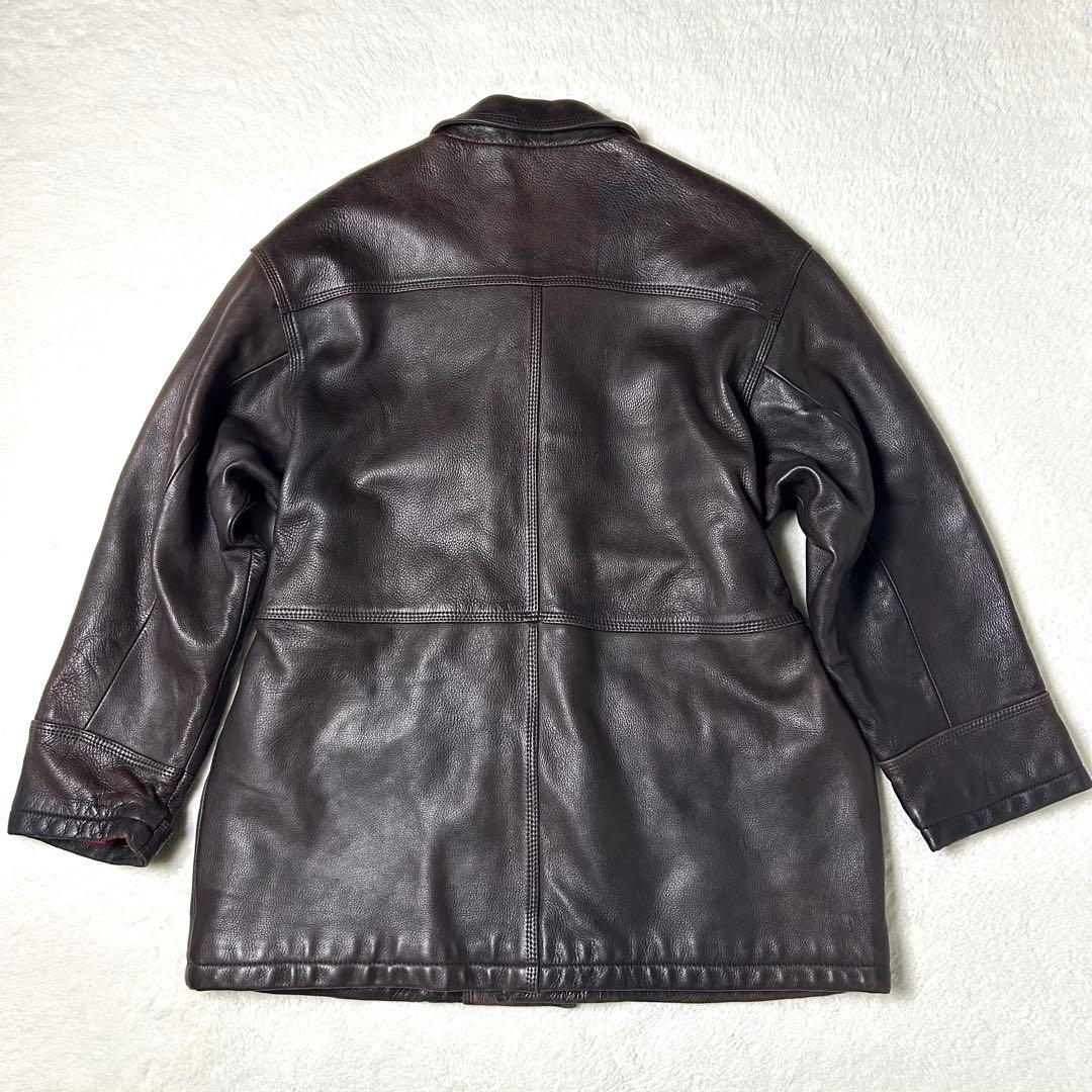 希少✨ ディアスキン レザーコート ヴィンテージ ダークブラウン