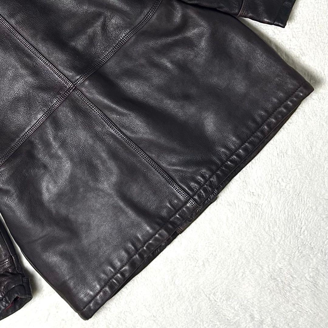 希少✨ ディアスキン レザーコート ヴィンテージ ダークブラウン