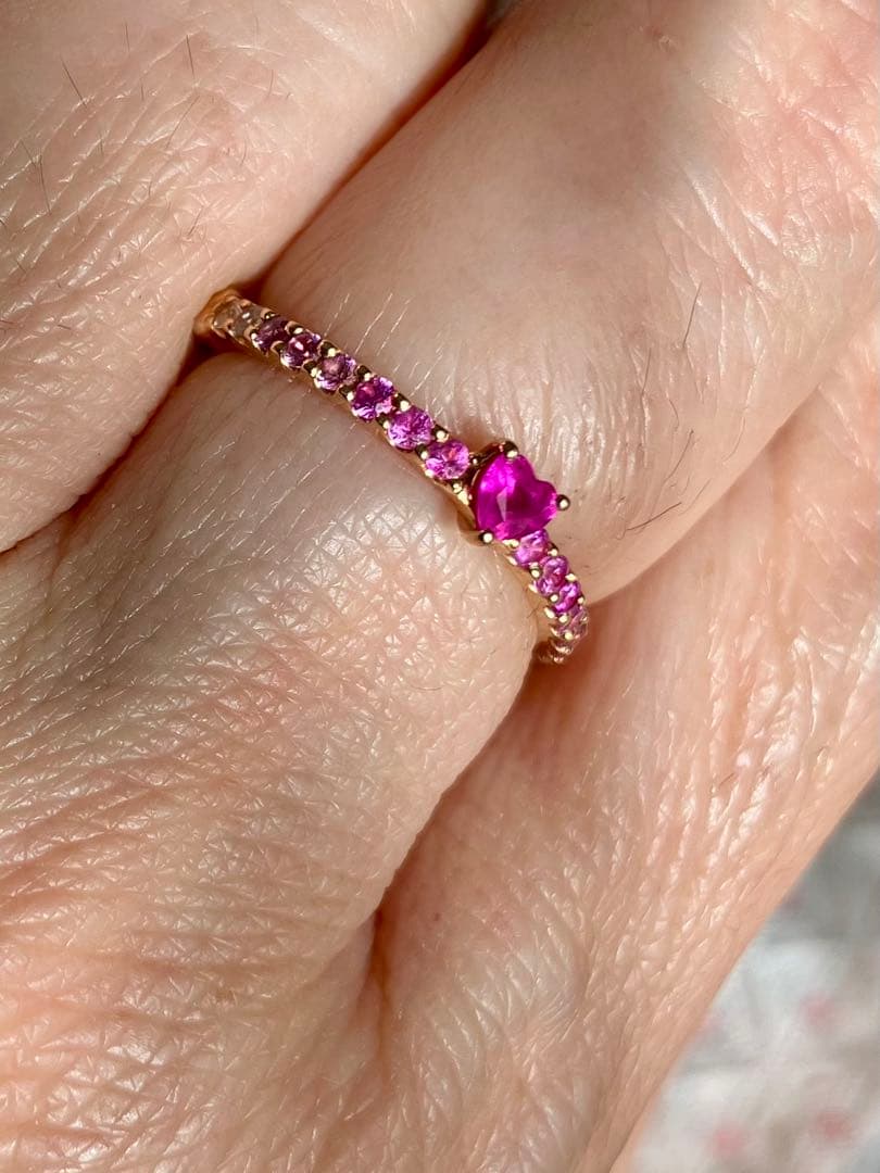 ネ*コ様 1月3日までの出品です＊ソ付＊K18PGルビー＆ピンクサファイアリング