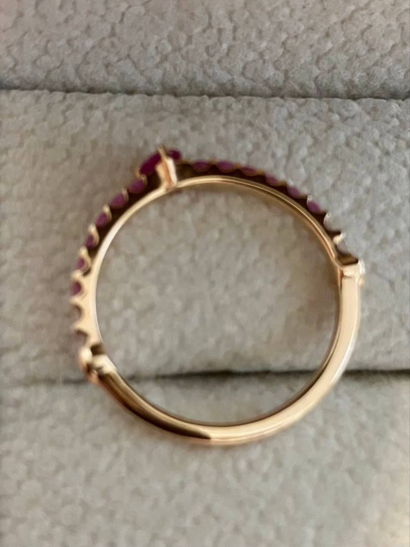 ネ*コ様 1月3日までの出品です＊ソ付＊K18PGルビー＆ピンクサファイアリング