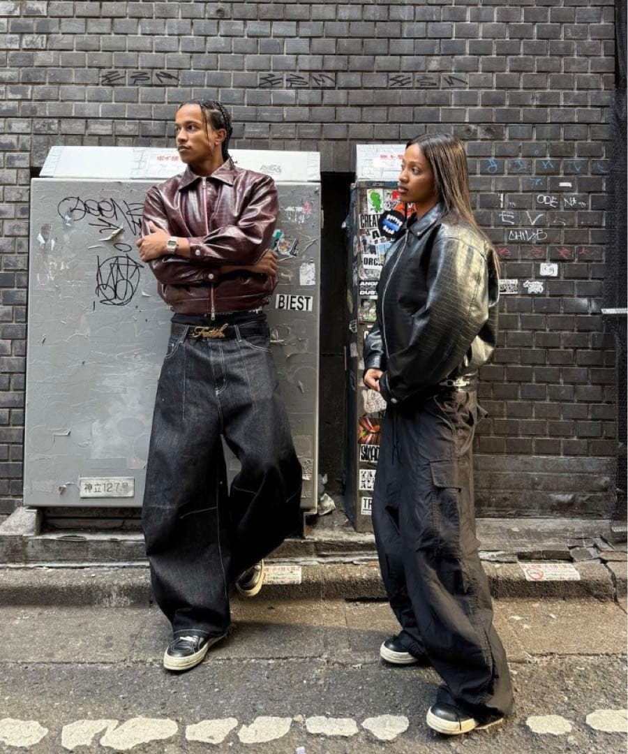 即完品　BELVET Croc-Embossed Leather Jacket