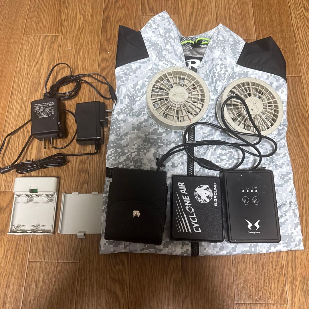 空調服　バッテリー×2 電池ボックス×1 ファンセット