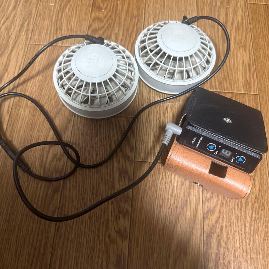 空調服　バッテリー×2 電池ボックス×1 ファンセット