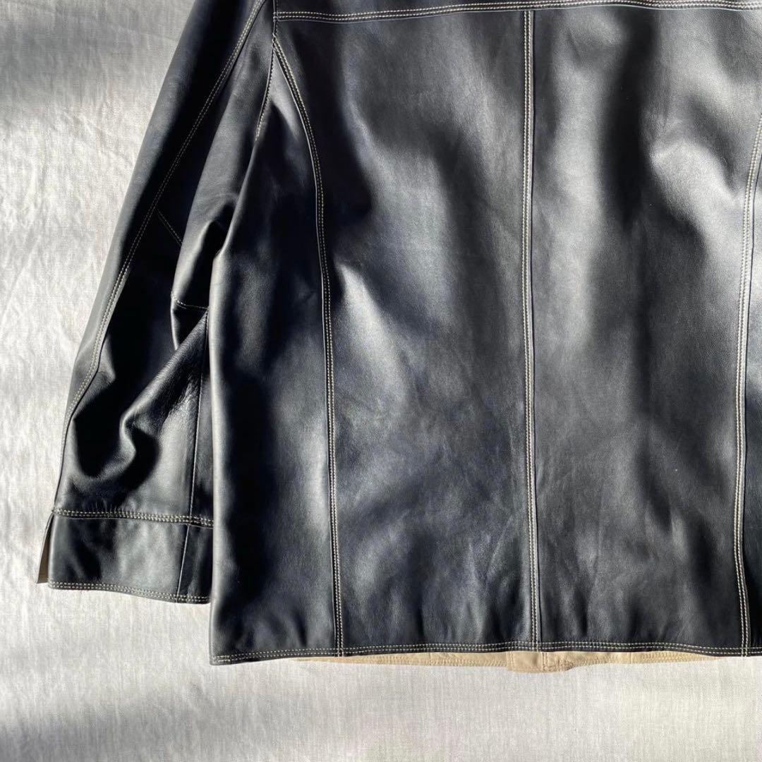 美品 BALMAIN PARIS バルマン ジップ レザージャケット ブラック