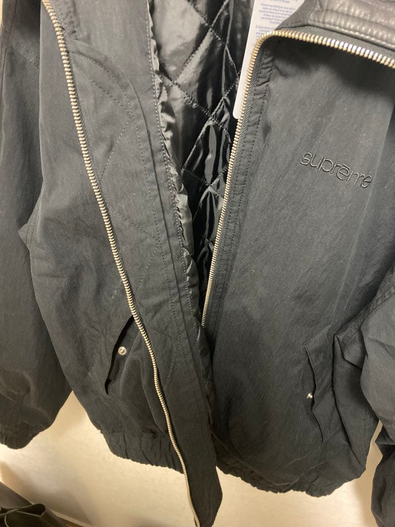 Supreme Leather Collar Utility Jacket M黒