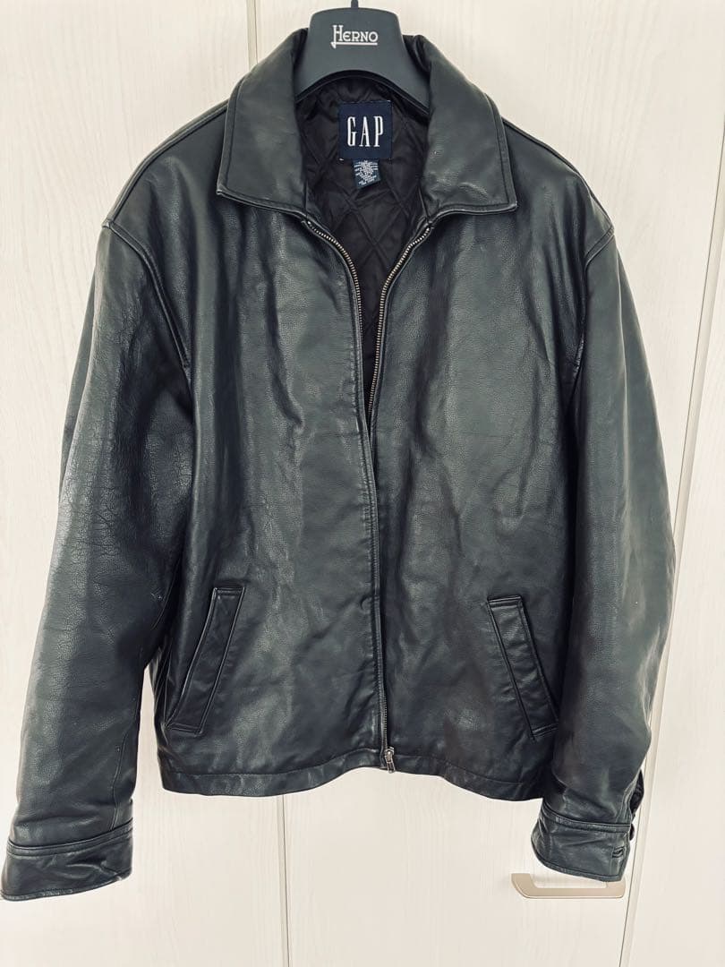 オールドGAP 本革 ブラックジャケット M
