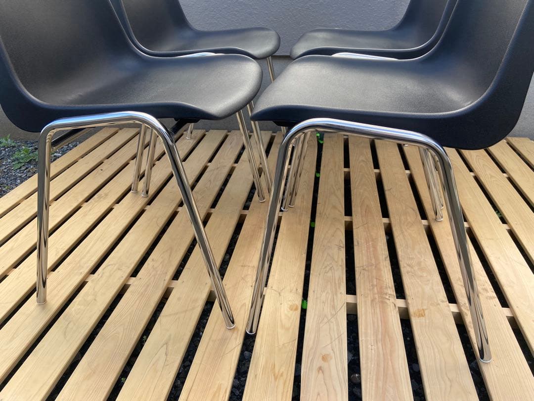 MOD ELENA イタリア パイプ椅子 スタッキングチェア レトロ　4脚セット