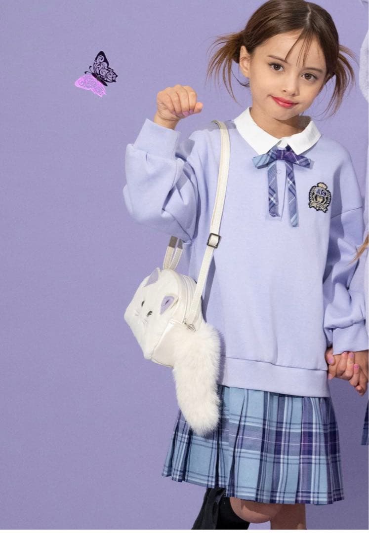 アナスイミニ　チェックレイヤード風ワンピース　120