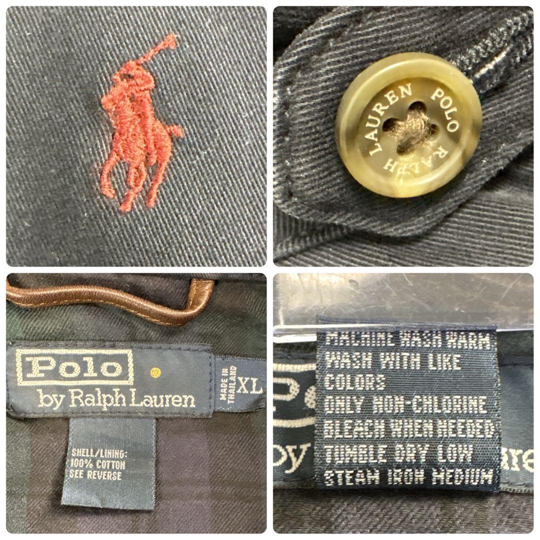 ポロラルフローレン スイングトップ ナス紺 XL ブラックウォッチ 裏地チェック