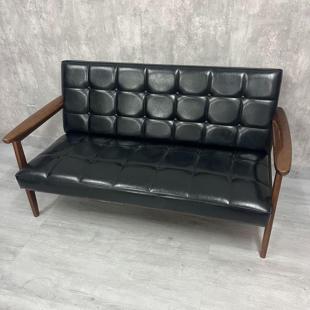 オールド　カリモク　Kチェア 2シーター ブラック