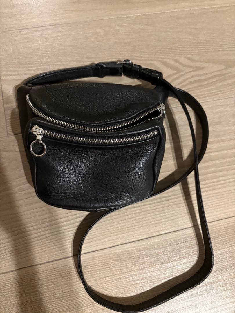 Aeta ディアレザー ウエストポーチS ブラック