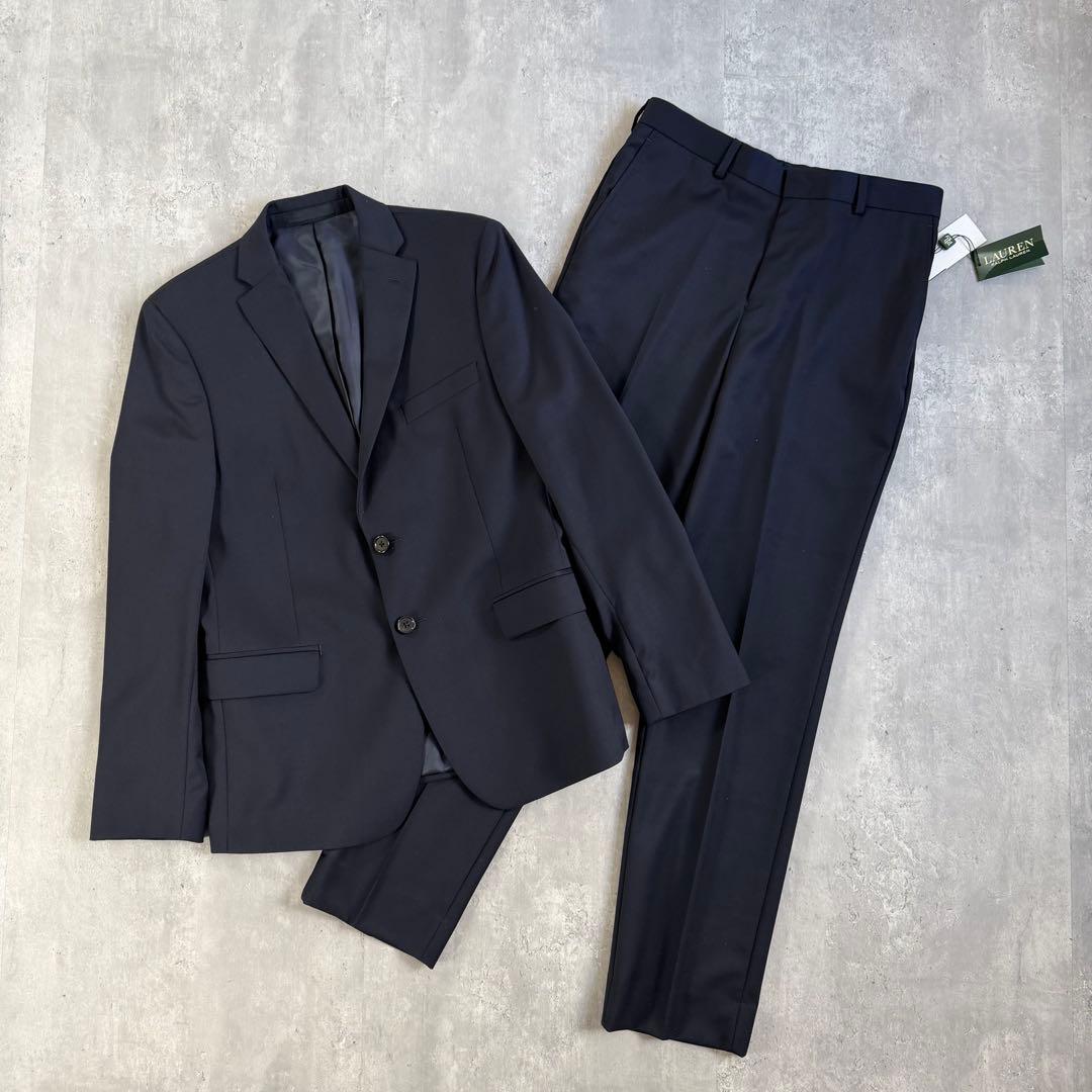 未使用品 ローレンラルフローレン ウールセットアップスーツ ネイビー レディース