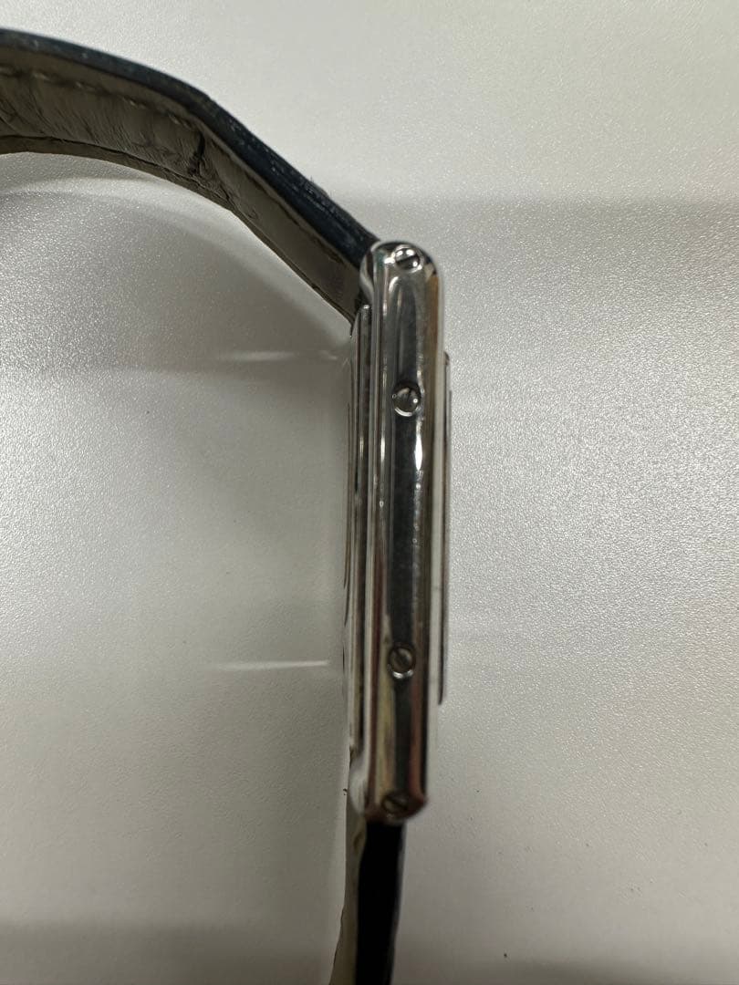 CARTIER タンク　バスキュラント　アナログ レザー 時計　2163-2