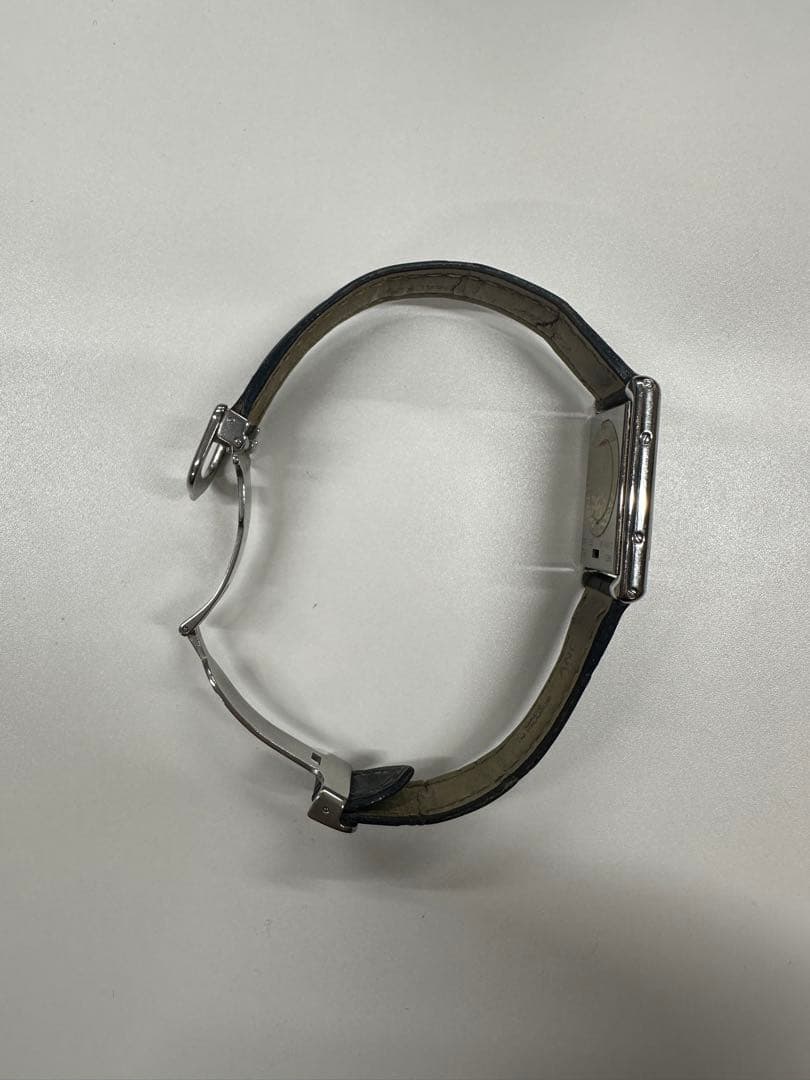 CARTIER タンク　バスキュラント　アナログ レザー 時計　2163-2