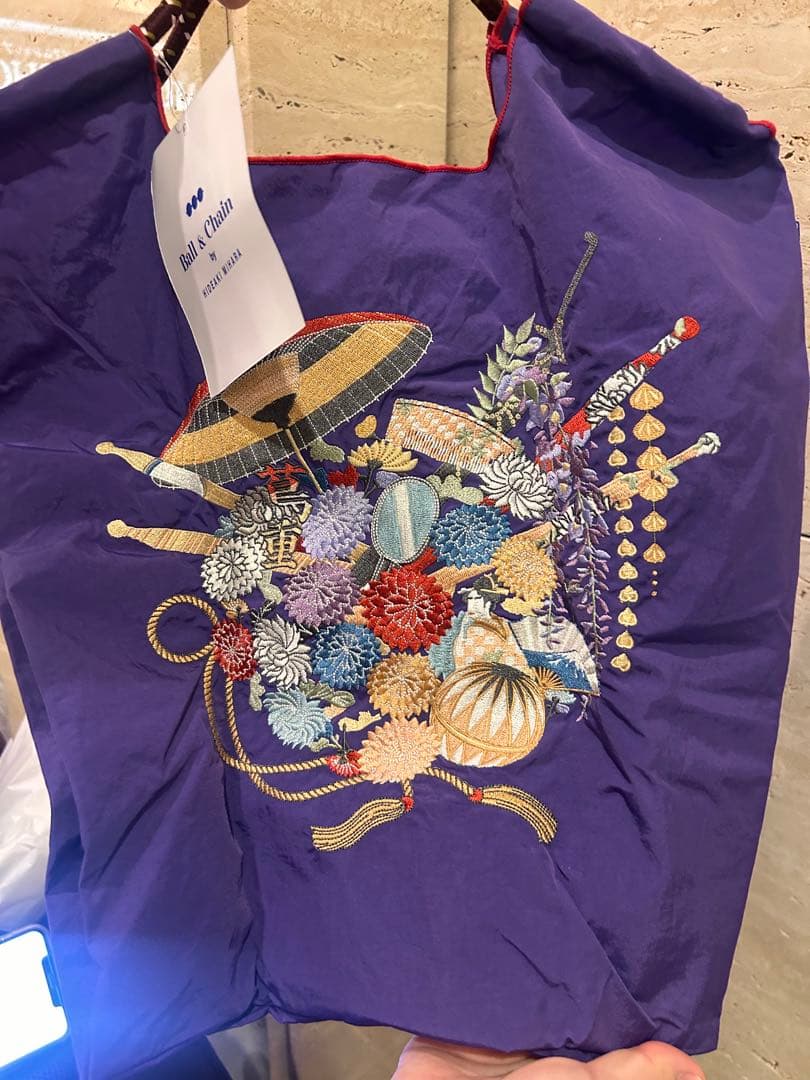 ボールアンドチェーン 蔦屋重三郎展 限定色 エコバッグ 紫 着物 べらぼう