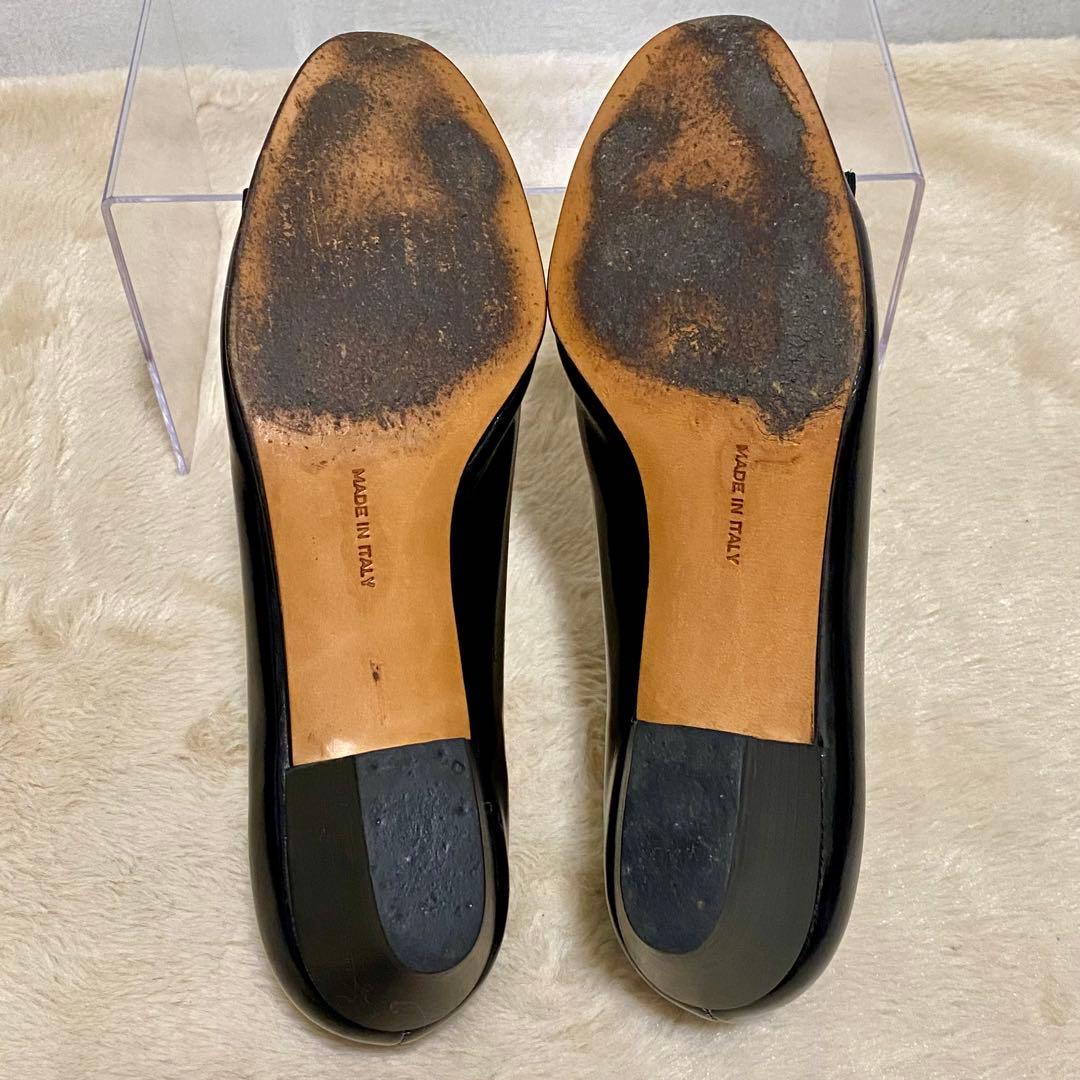 【極美品】フェラガモ ヴァラ リボン パンプス 黒 24cm イタリア製