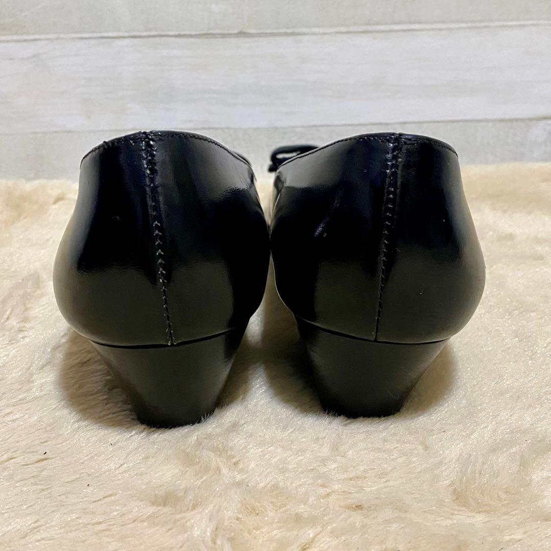 【極美品】フェラガモ ヴァラ リボン パンプス 黒 24cm イタリア製