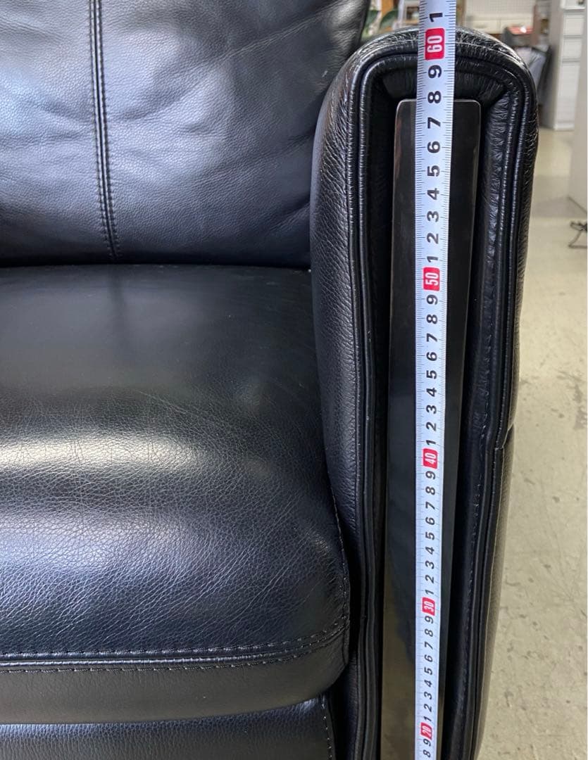 大塚家具⭐️エルエス　L/S 58N アームチェア　レザー　ブラック　1人掛け