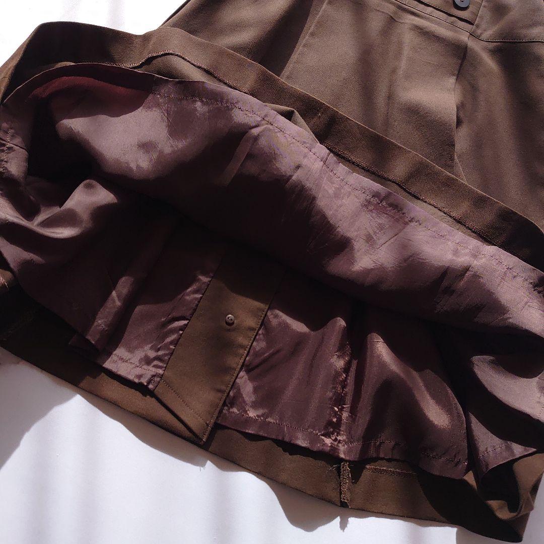 フォクシー シャツワンピース 七分袖 フレア タック ブラウン 40 M相当