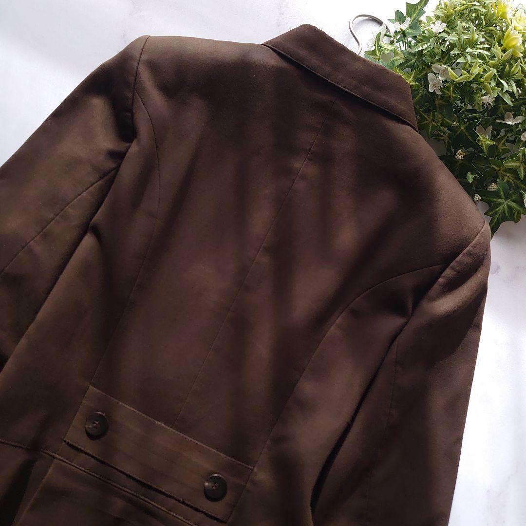 フォクシー シャツワンピース 七分袖 フレア タック ブラウン 40 M相当