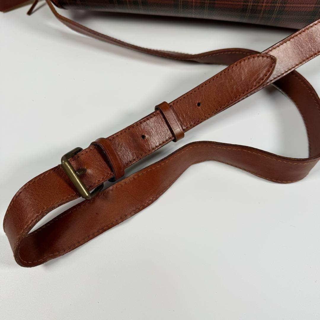 美品 A4収納 ポロラルフローレン メッセンジャーバッグ ブラウン チェック