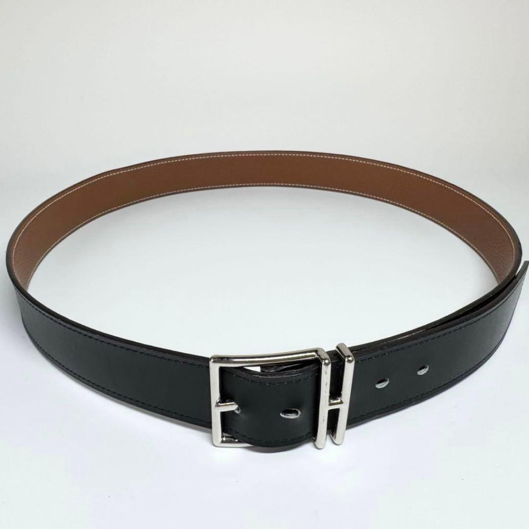 エルメス　HERMES リバーシブルベルト ネイサン　32 Hロゴ　レザー