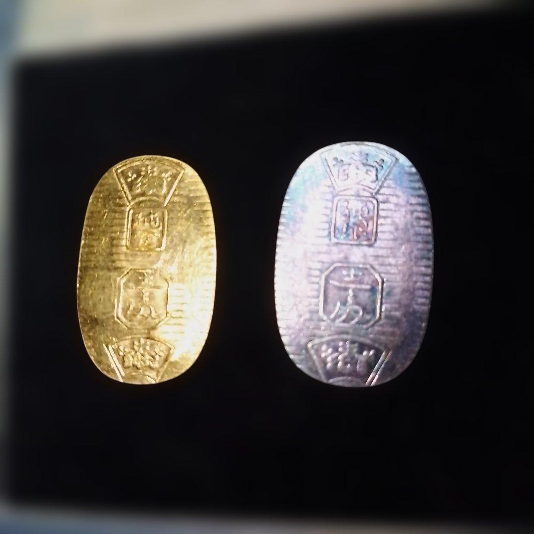 夏*野様 徳力本店謹製 京都西陣 純金小判3.75g(999)・純銀小判 (99