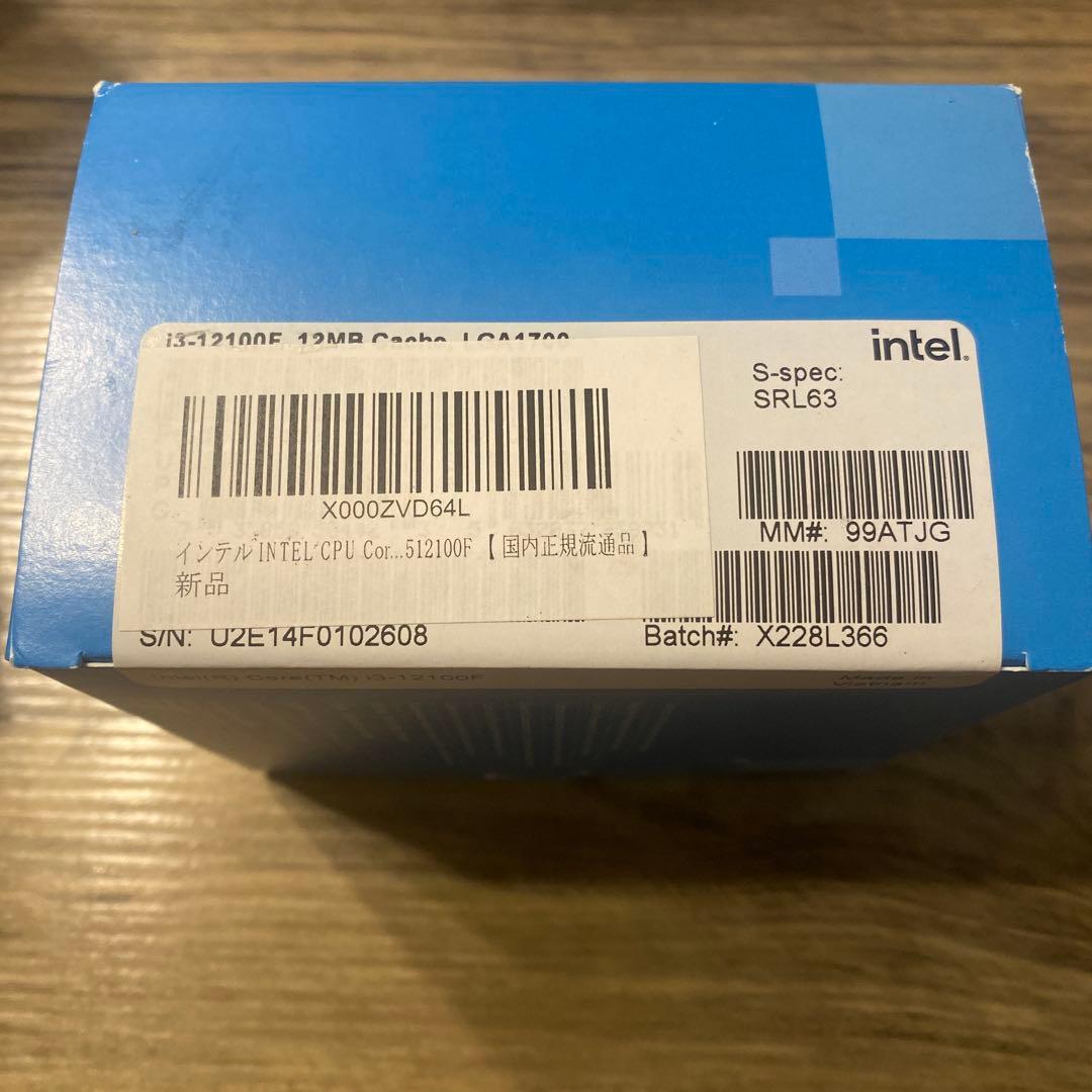 Intel Core i3-12100F 12世代 CPU LGA1700