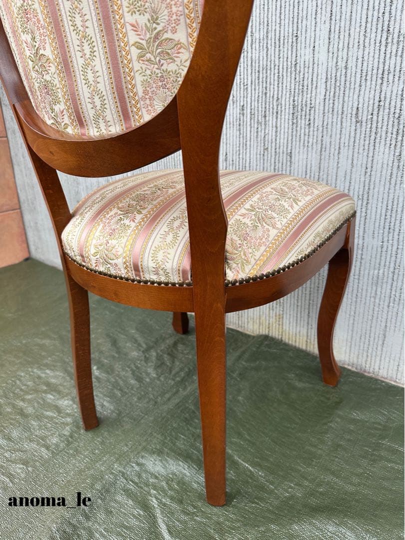 【ダイニングチェア】2 イタリア　木製　猫足　ロココ調　アンティークヴィンテージ