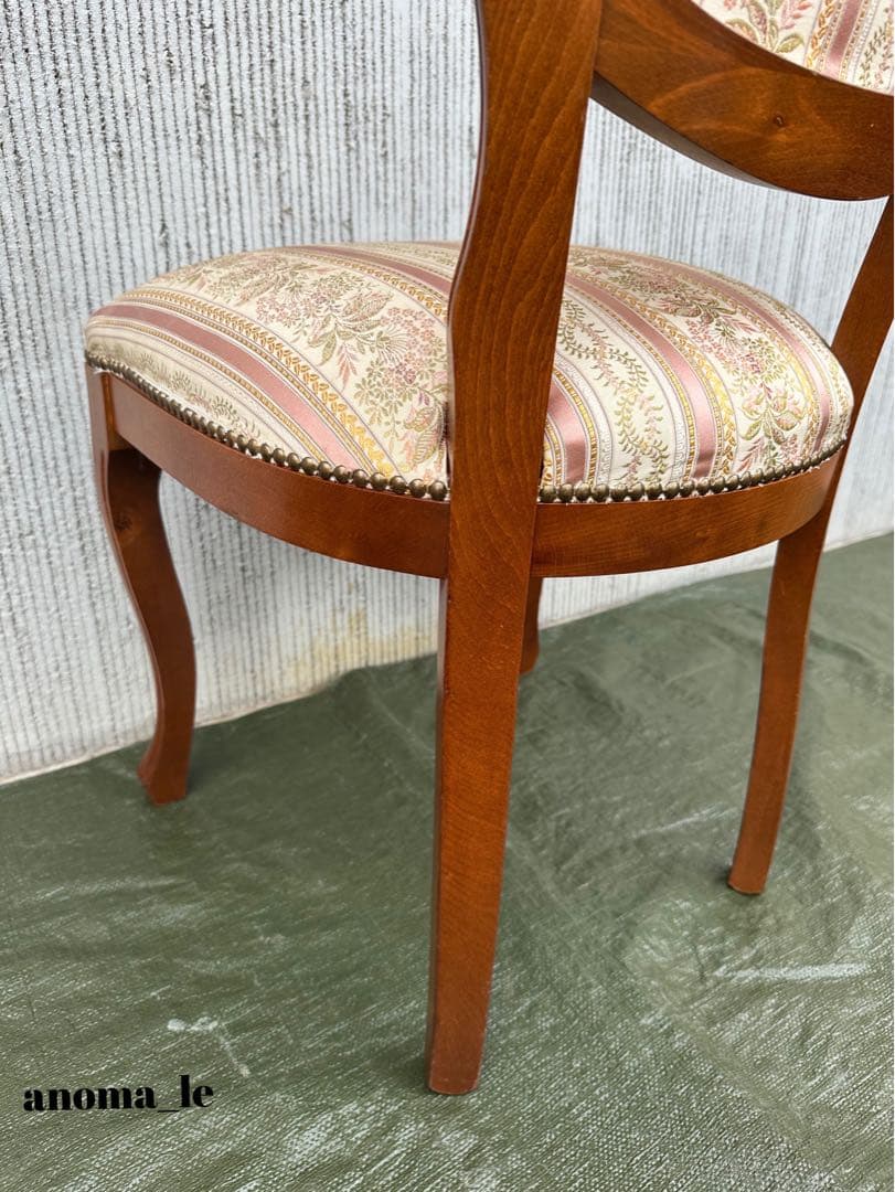 【ダイニングチェア】2 イタリア　木製　猫足　ロココ調　アンティークヴィンテージ