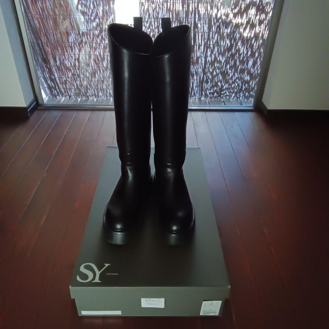 美品 SYユナイテッドアローズ <SY>ボリュームソールプレーンロングブーツ厚底