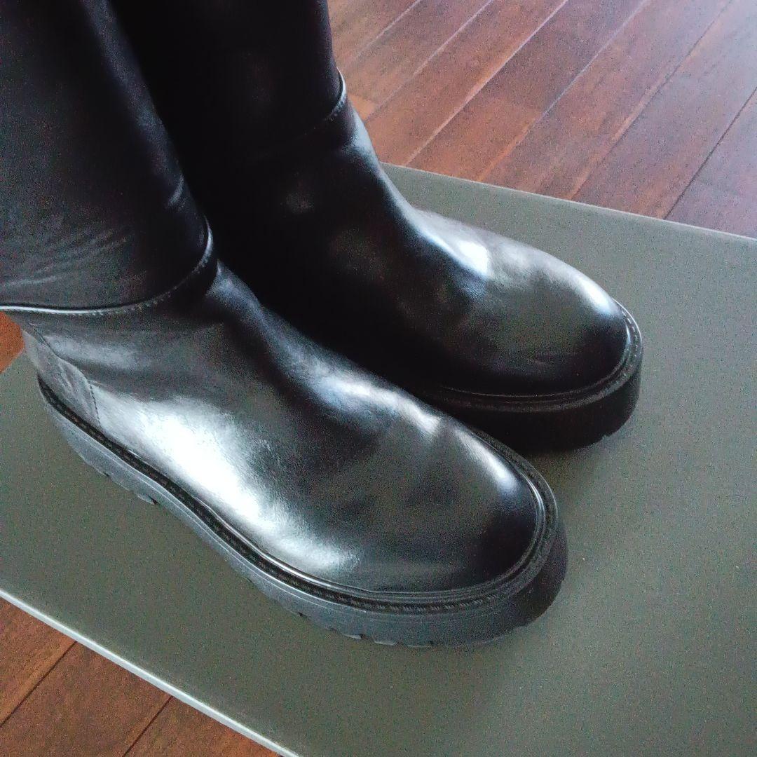 美品 SYユナイテッドアローズ <SY>ボリュームソールプレーンロングブーツ厚底