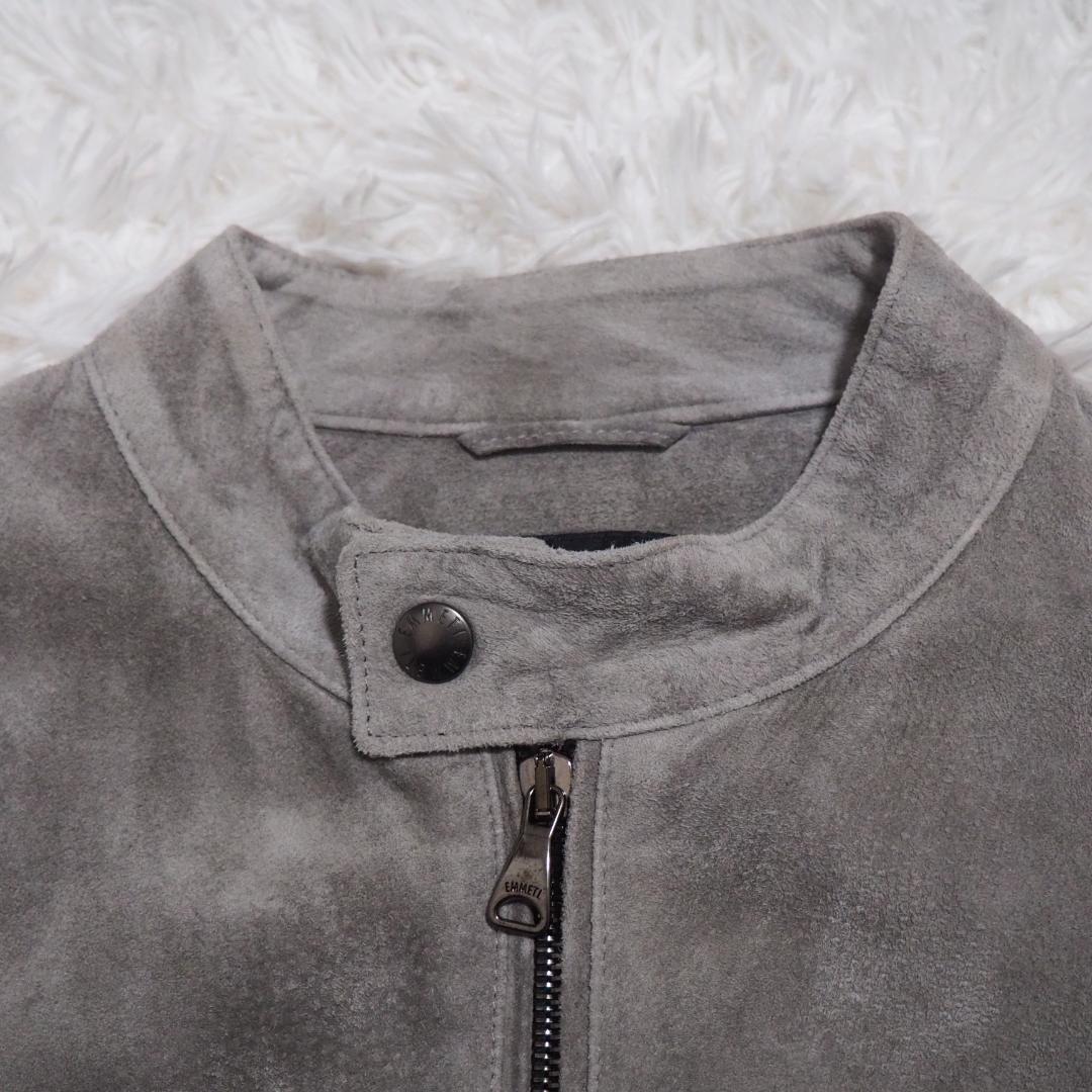 【最高級】 EMMETI スエードライダースジャケット　灰